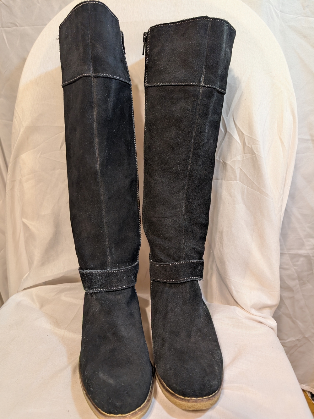 Lands' End 'Chalet' Black Suede Riding Boots